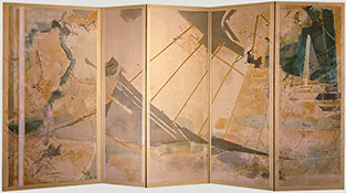 View Of Southold, 1984, 79" x 144" (Five-Panel Folding Screen)